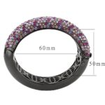 LO4306 - TIN Cobalt Black Brass Bangle with Top Grade Crystal  in Multi Color