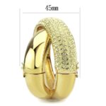 LO4321 - Gold Brass Bangle with Top Grade Crystal  in Citrine Yellow