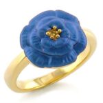 LO469 - Gold White Metal Ring with No Stone