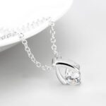 LO4692 - Silver+ e-coating Brass Chain Pendant with AAA Grade CZ  in Clear