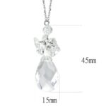 LO4711 - Rhodium Brass Chain Pendant with AAA Grade CZ  in Clear