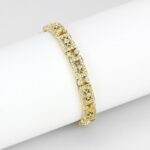 LO4735 - Gold Brass Bracelet with AAA Grade CZ  in Clear