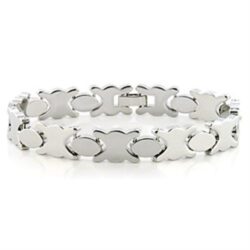 LO706 - Imitation Rhodium Brass Bracelet with No Stone