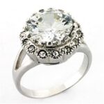 LOA638 - Rhodium 925 Sterling Silver Ring with AAA Grade CZ  in Clear