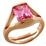 LOAS1045 - Rose Gold 925 Sterling Silver Ring with AAA Grade CZ  in Rose