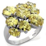 LOAS1109 - Rhodium 925 Sterling Silver Ring with AAA Grade CZ  in Topaz