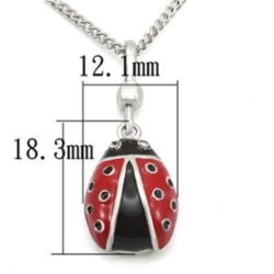 LOS438 - Silver 925 Sterling Silver Chain Pendant with Top Grade Crystal  in Black Diamond