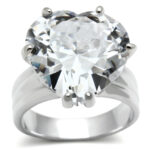 LOS543 - Silver 925 Sterling Silver Ring with AAA Grade CZ  in Clear