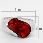 LOS640 - Silver 925 Sterling Silver Ring with AAA Grade CZ  in Garnet