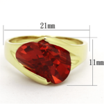 LOS641 - Gold 925 Sterling Silver Ring with AAA Grade CZ  in Garnet