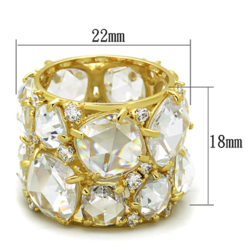 LOS765 - Gold 925 Sterling Silver Ring with AAA Grade CZ  in Clear