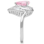 SS011 - Silver 925 Sterling Silver Ring with AAA Grade CZ  in Rose