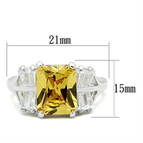 SS012 - Silver 925 Sterling Silver Ring with AAA Grade CZ  in Topaz