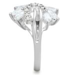 SS018 - Silver 925 Sterling Silver Ring with AAA Grade CZ  in Clear