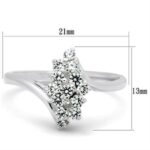 SS054 - Silver 925 Sterling Silver Ring with AAA Grade CZ  in Clear