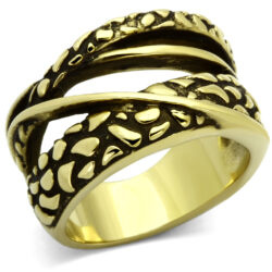 TK1025 - IP Gold(Ion Plating) Stainless Steel Ring with No Stone