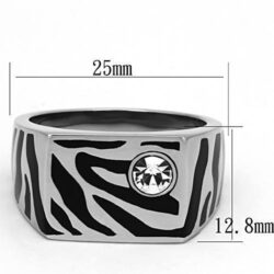 TK1054 - High polished (no plating) Stainless Steel Ring with Top Grade Crystal  in Clear