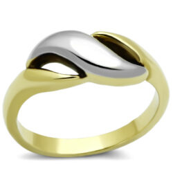 TK1089 - Two-Tone IP Gold (Ion Plating) Stainless Steel Ring with No Stone