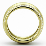 TK1096 - IP Gold(Ion Plating) Stainless Steel Ring with Top Grade Crystal  in Clear