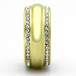 TK1096 - IP Gold(Ion Plating) Stainless Steel Ring with Top Grade Crystal  in Clear