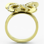 TK1108 - IP Gold(Ion Plating) Stainless Steel Ring with Top Grade Crystal  in Clear