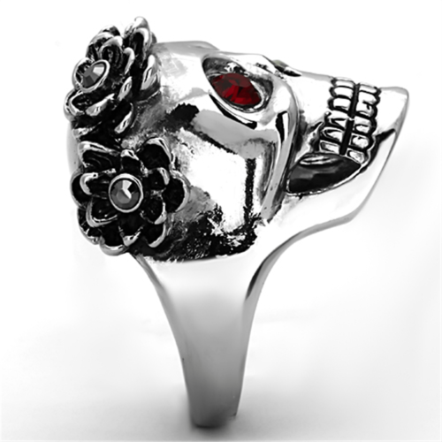 TK1117 - High polished (no plating) Stainless Steel Ring with Top Grade Crystal  in Siam