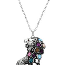 TK1125 - High polished (no plating) Stainless Steel Chain Pendant with Top Grade Crystal  in Multi Color