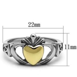 TK1157 - Two-Tone IP Gold (Ion Plating) Stainless Steel Ring with No Stone