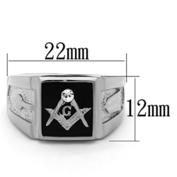 TK1158 - High polished (no plating) Stainless Steel Ring with Top Grade Crystal  in Clear