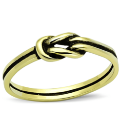 TK1239G - IP Gold(Ion Plating) Stainless Steel Ring with No Stone