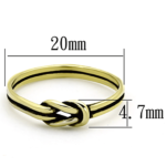 TK1239G - IP Gold(Ion Plating) Stainless Steel Ring with No Stone