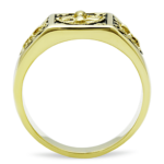 TK127G - IP Gold(Ion Plating) Stainless Steel Ring with Epoxy  in Jet