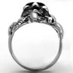 TK1315 - High polished (no plating) Stainless Steel Ring with Epoxy  in Jet