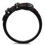 TK1334J - IP Black(Ion Plating) Stainless Steel Ring with Top Grade Crystal  in Multi Color