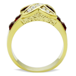 TK1388 - IP Gold(Ion Plating) Stainless Steel Ring with Top Grade Crystal  in Siam