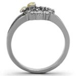 TK1434 - Two-Tone IP Gold (Ion Plating) Stainless Steel Ring with AAA Grade CZ  in Clear