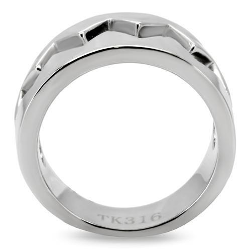 TK143 - High polished (no plating) Stainless Steel Ring with No Stone