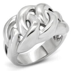 TK147 - High polished (no plating) Stainless Steel Ring with No Stone