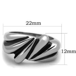 TK1520 - High polished (no plating) Stainless Steel Ring with No Stone