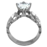 TK1534 - High polished (no plating) Stainless Steel Ring with AAA Grade CZ  in Clear