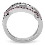 TK156 - High polished (no plating) Stainless Steel Ring with Top Grade Crystal  in Multi Color