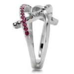 TK156 - High polished (no plating) Stainless Steel Ring with Top Grade Crystal  in Multi Color