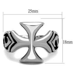 TK1602 - High polished (no plating) Stainless Steel Ring with Epoxy  in Jet