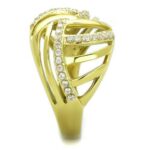 TK1627 - IP Gold(Ion Plating) Stainless Steel Ring with AAA Grade CZ  in Clear