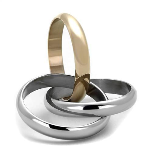 TK1670 - Two-Tone IP Rose Gold Stainless Steel Ring with No Stone