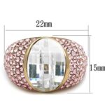 TK1692 - IP Rose Gold(Ion Plating) Stainless Steel Ring with AAA Grade CZ  in Clear