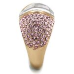 TK1692 - IP Rose Gold(Ion Plating) Stainless Steel Ring with AAA Grade CZ  in Clear