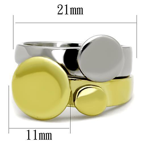 TK1706 - Two-Tone IP Gold (Ion Plating) Stainless Steel Ring with No Stone