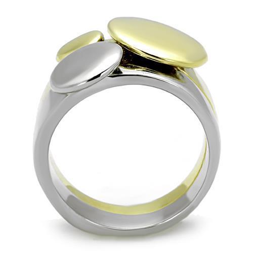 TK1706 - Two-Tone IP Gold (Ion Plating) Stainless Steel Ring with No Stone