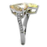 TK1820 - High polished (no plating) Stainless Steel Ring with AAA Grade CZ  in Multi Color